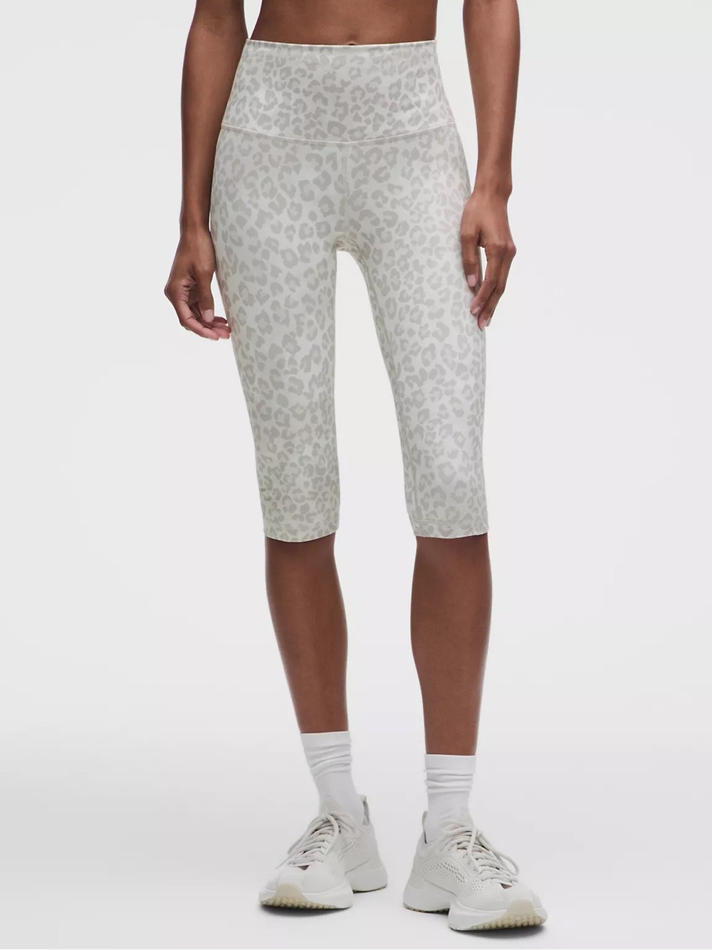 lululemon athletica Light Gray Leopard-Print High-Rise Cropped Leggings - Picture 2 of 8